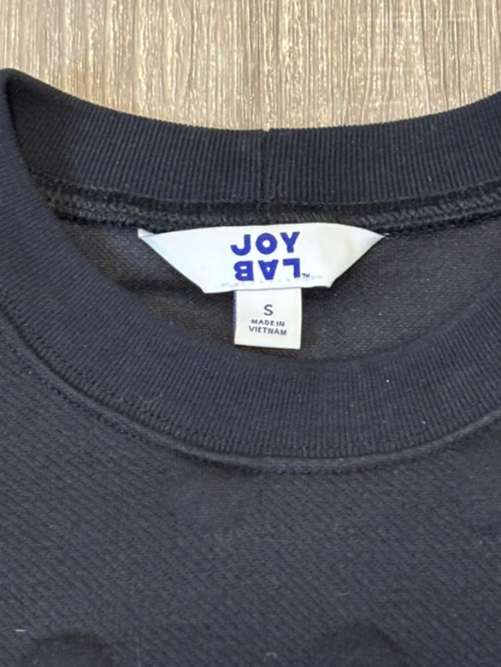 JoyLab Black Textured Dot Sweatshirt Size Small - Picture 4 of 10